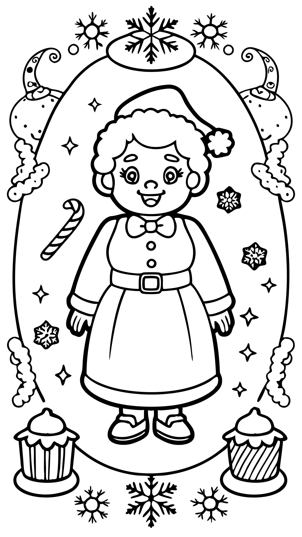 coloriage de Mme Claus